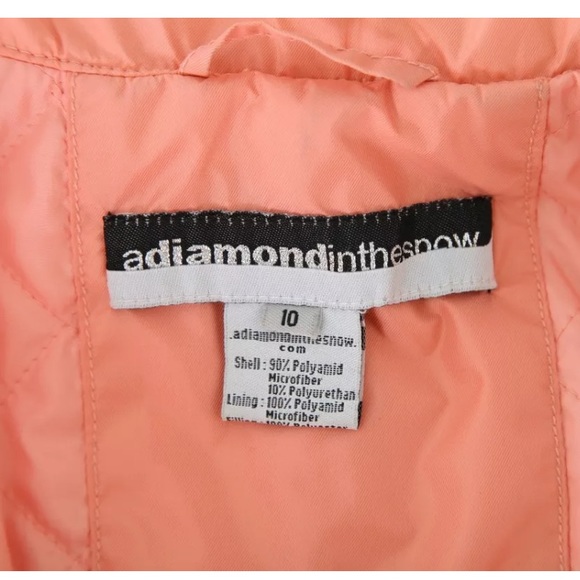 A diamond in the snow ski jacket 10 large coral peach shimmer shiny fitted L - Picture 7 of 7